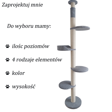 A-n S3 Drapak sufitowy / rozporowy z wyborem elementów